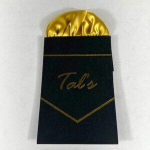 Tal's Men's Gold Pocket Square Pre-Folded on Cardboard Fit to Fold Satin